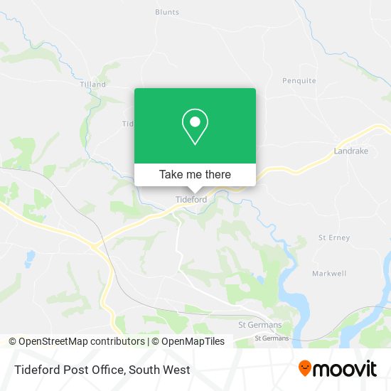 Tideford Post Office map