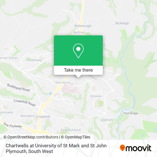 Chartwells at University of St Mark and St John Plymouth map