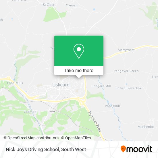 Nick Joys Driving School map