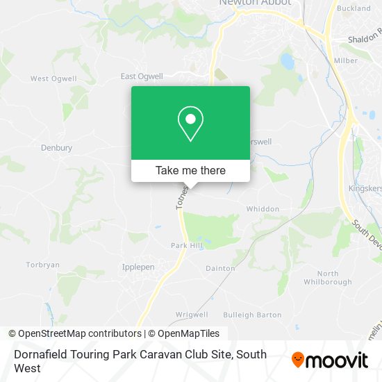 Dornafield Touring Park Caravan Club Site map