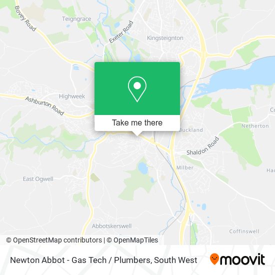 Newton Abbot - Gas Tech / Plumbers map