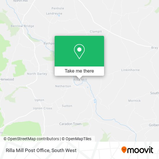 Rilla Mill Post Office map