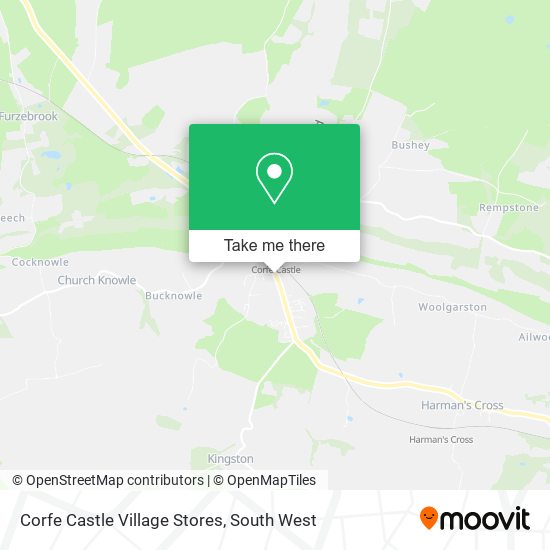 Corfe Castle Village Stores map