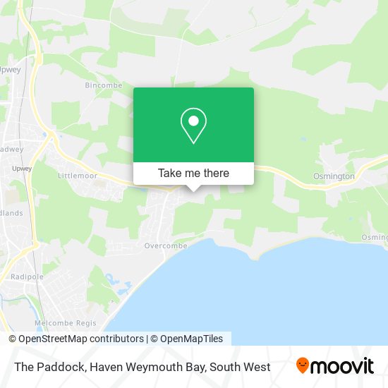 The Paddock, Haven Weymouth Bay map