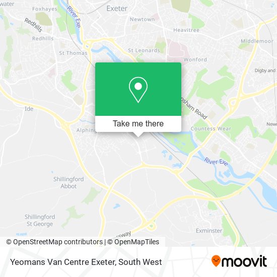 Yeomans Van Centre Exeter map