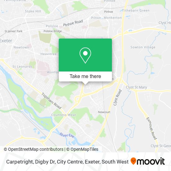 Carpetright, Digby Dr, City Centre, Exeter map