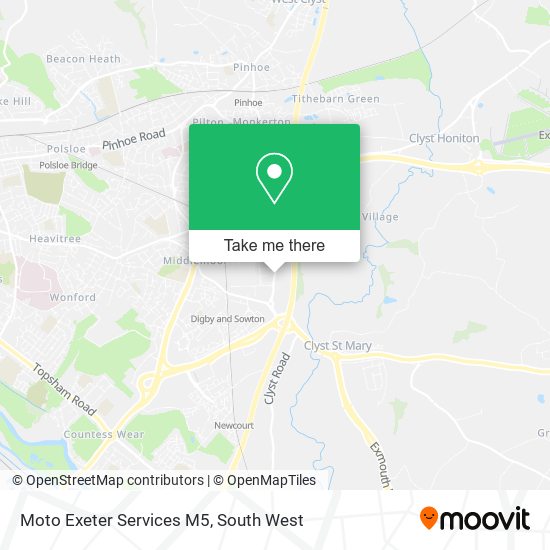 Moto Exeter Services M5 map