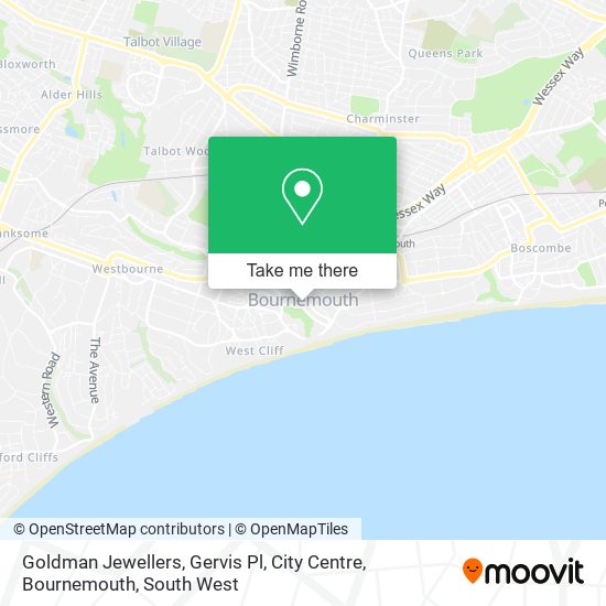 Goldman Jewellers, Gervis Pl, City Centre, Bournemouth map