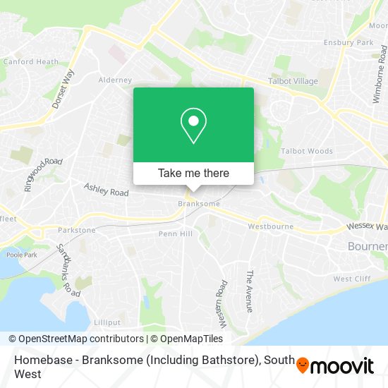 Homebase - Branksome (Including Bathstore) map