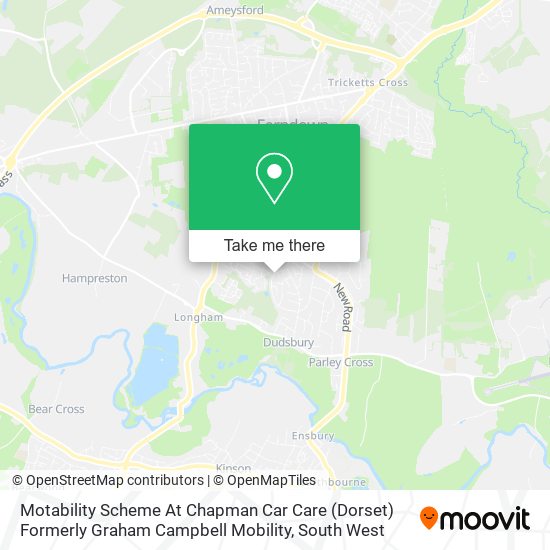 Motability Scheme At Chapman Car Care (Dorset) Formerly Graham Campbell Mobility map