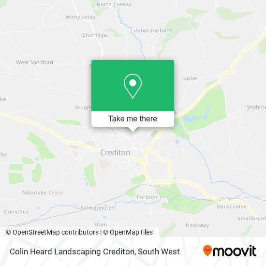 Colin Heard Landscaping Crediton map