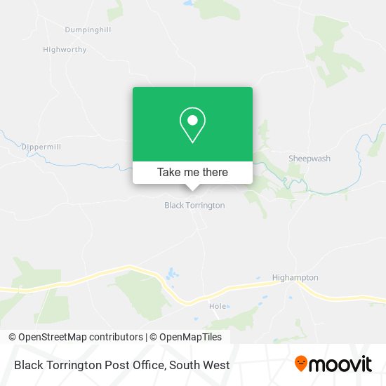 Black Torrington Post Office map