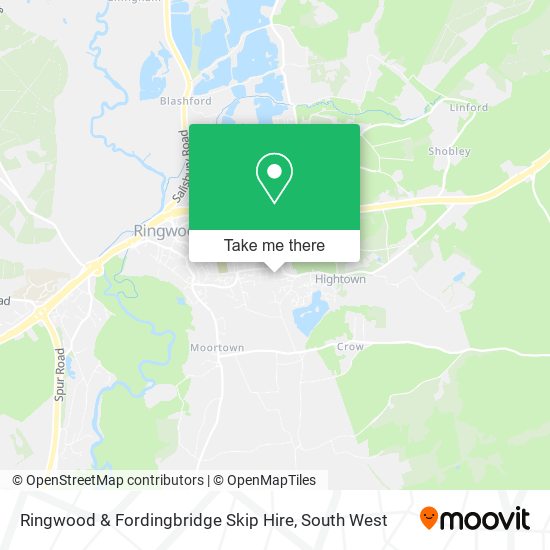 Ringwood & Fordingbridge Skip Hire map