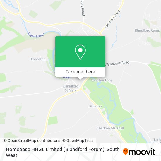 Homebase HHGL Limited (Blandford Forum) map