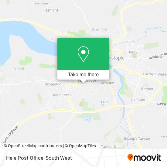 Hele Post Office map