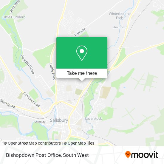 Bishopdown Post Office map