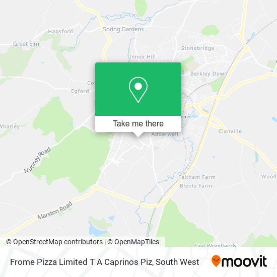 Frome Pizza Limited T A Caprinos Piz map