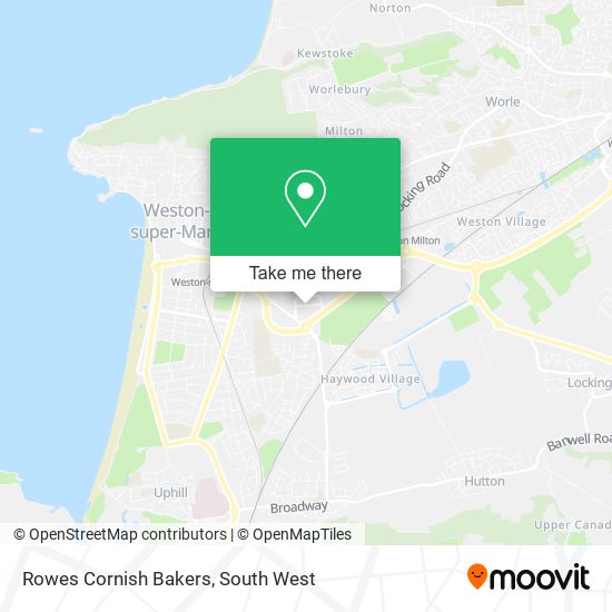 Rowes Cornish Bakers map