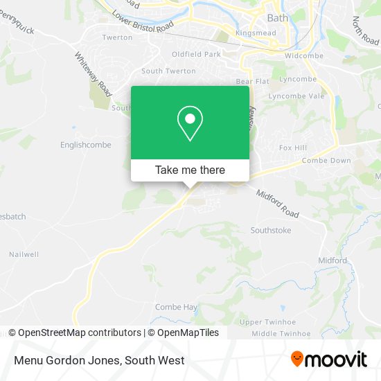 Menu Gordon Jones map