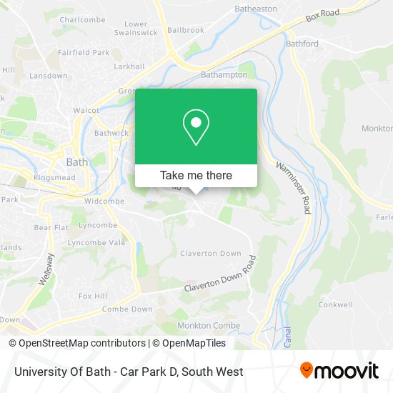 University Of Bath - Car Park D map