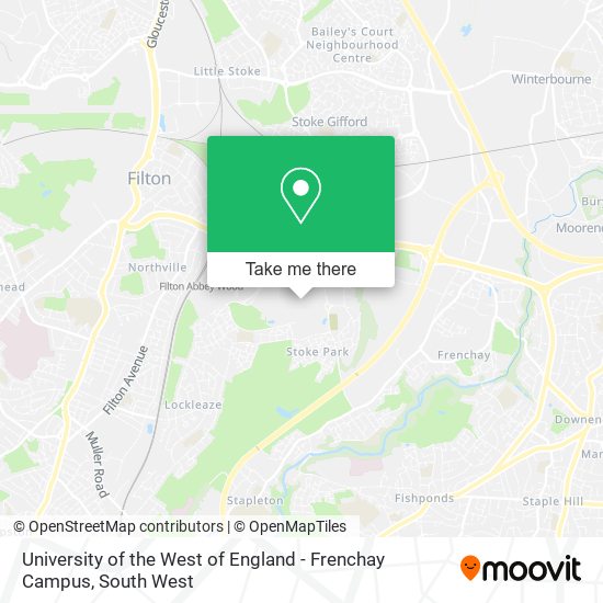 University of the West of England - Frenchay Campus map