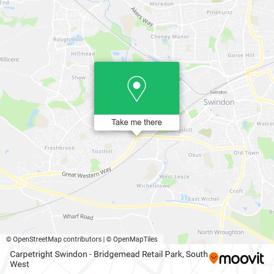 Carpetright Swindon - Bridgemead Retail Park map