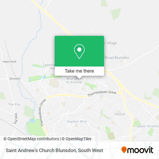 Saint Andrew's Church Blunsdon map