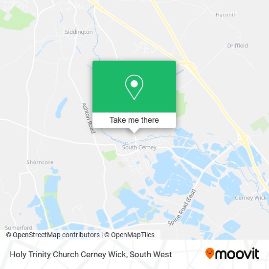 Holy Trinity Church Cerney Wick map