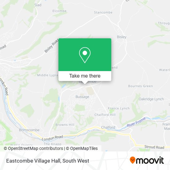 Eastcombe Village Hall map