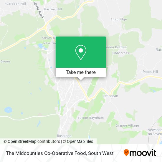 The Midcounties Co-Operative Food map