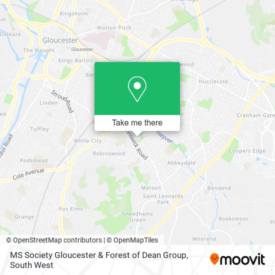 MS Society Gloucester & Forest of Dean Group map