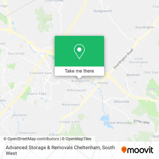 Advanced Storage & Removals Cheltenham map