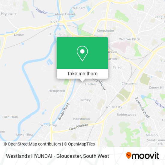 Westlands HYUNDAI - Gloucester map