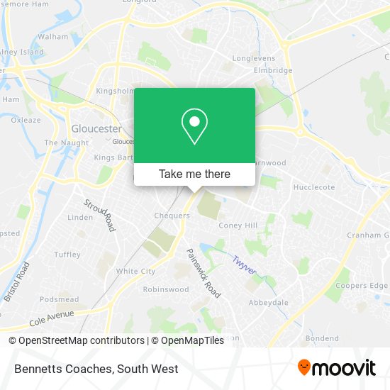 Bennetts Coaches map