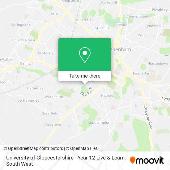 University of Gloucestershire - Year 12 Live & Learn map