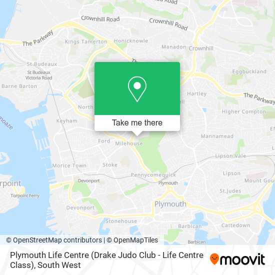 Plymouth Life Centre (Drake Judo Club - Life Centre Class) map