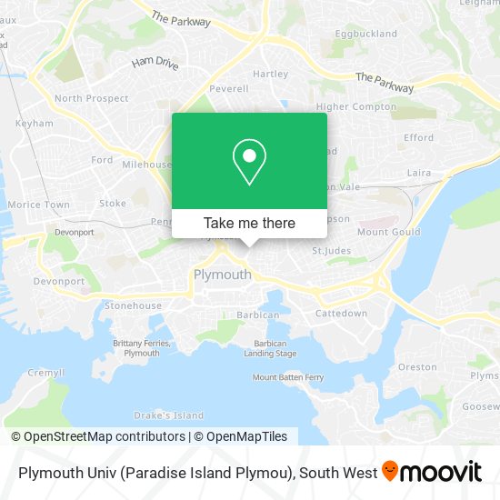 Plymouth Univ (Paradise Island Plymou) map