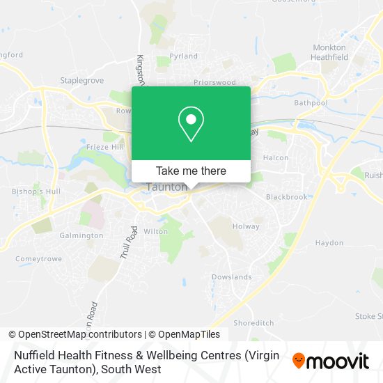 Nuffield Health Fitness & Wellbeing Centres (Virgin Active Taunton) map