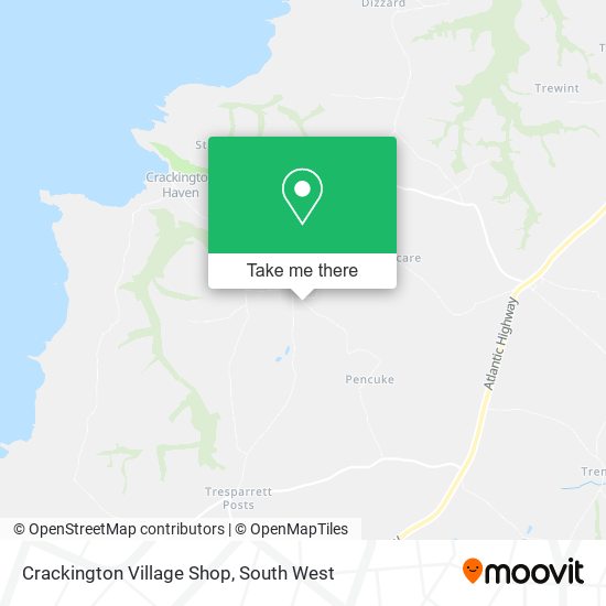 Crackington Village Shop map