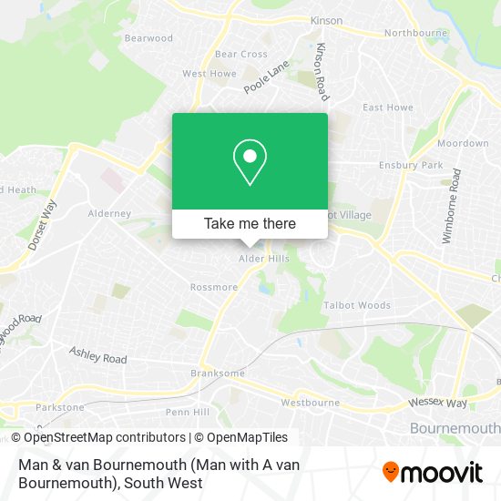 Man & van Bournemouth (Man with A van Bournemouth) map
