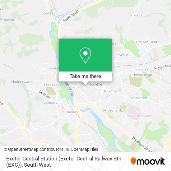Exeter Central Station (Exeter Central Railway Stn. (EXC)) map
