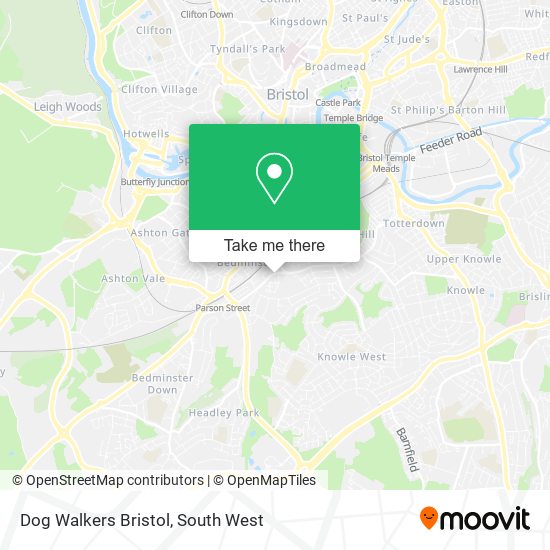 Dog Walkers Bristol map
