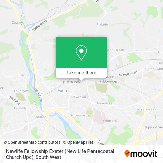 Newlife Fellowship Exeter (New Life Pentecostal Church Upc) map