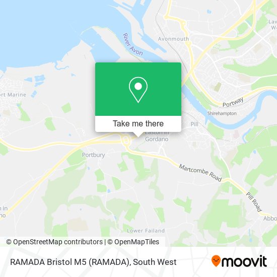 RAMADA Bristol M5 map