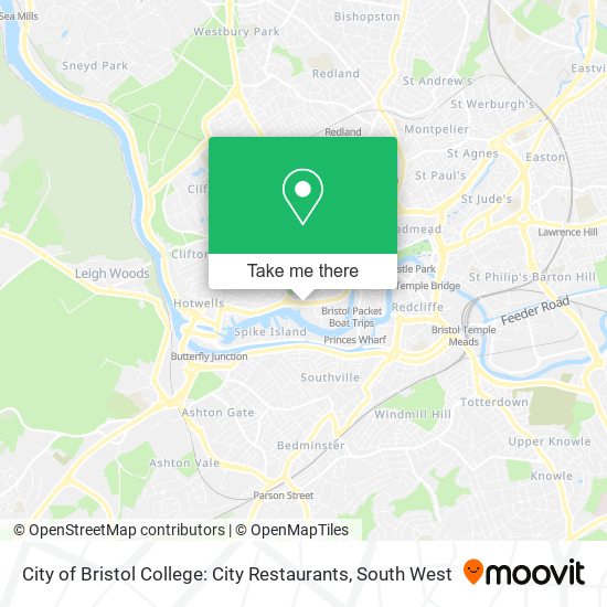 City of Bristol College: City Restaurants map