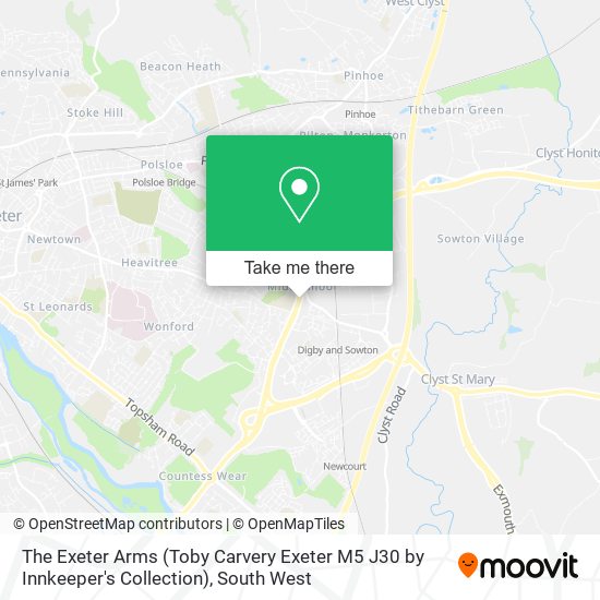 The Exeter Arms (Toby Carvery Exeter M5 J30 by Innkeeper's Collection) map