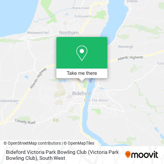 Bideford Victoria Park Bowling Club map