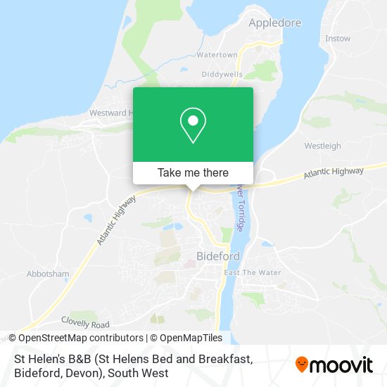 St Helen's B&B (St Helens Bed and Breakfast, Bideford, Devon) map