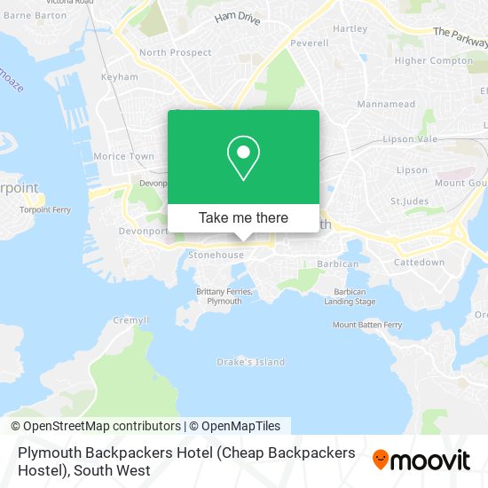 Plymouth Backpackers Hotel (Cheap Backpackers Hostel) map