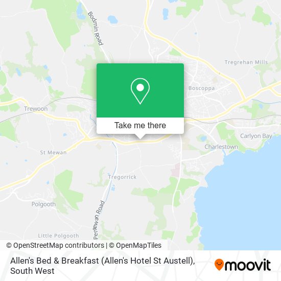 Allen's Bed & Breakfast (Allen's Hotel St Austell) map